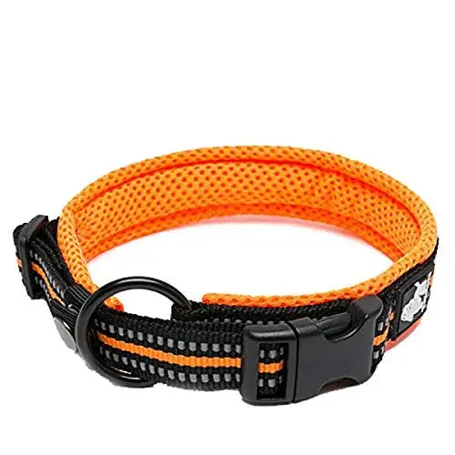 Pet Dog Collar Nylon Adjustable Webbing Padded Soft Reflective Durable Heavy Duty Training Custom Luxury
