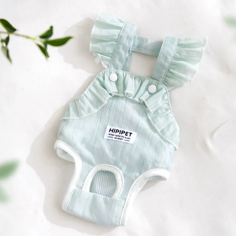 ink Suspender-Style Dog Sanitary Pants - Fashion Diaper Underwear for Small & Medium Girl Dogs