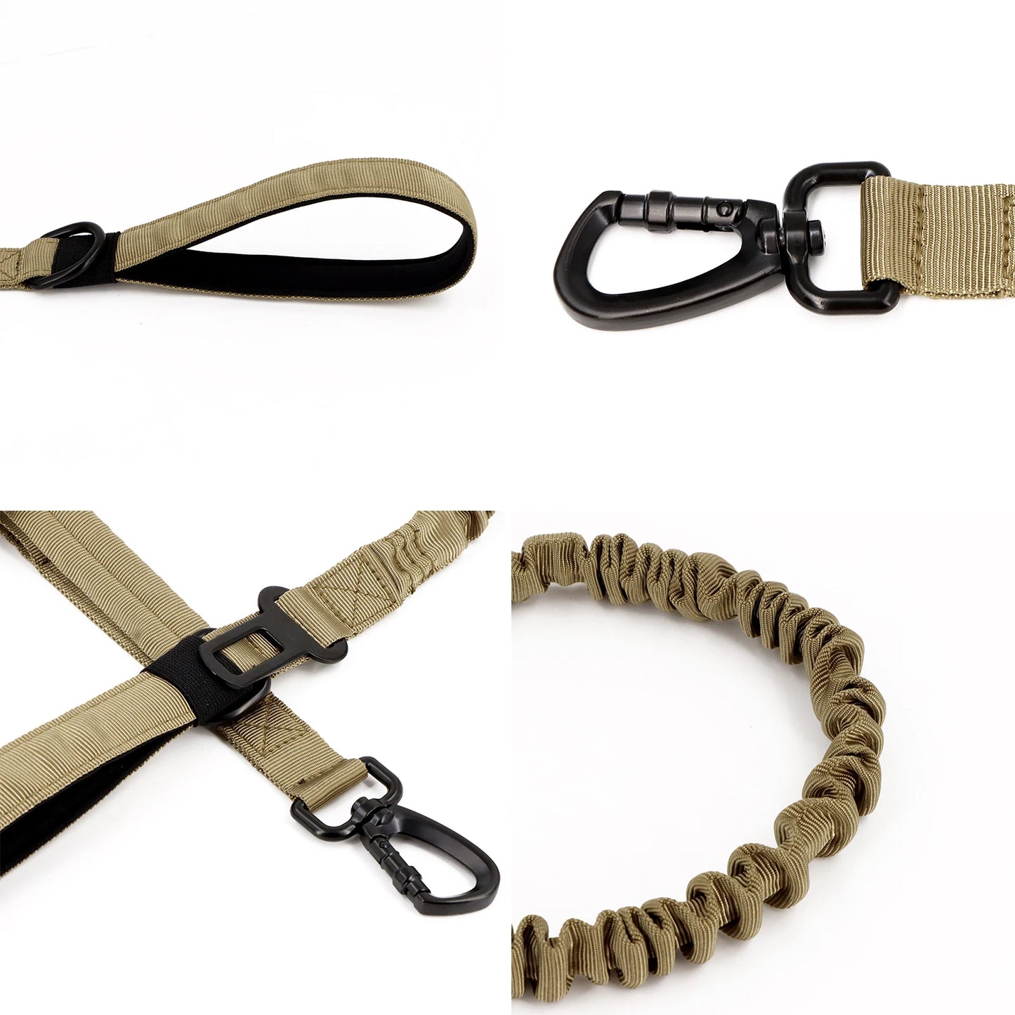 Training and Walking Dog Leashes For Small Medium and Large Dogs, Adjustable Leash Quick Release Elastic Rope With 2 Control Handles