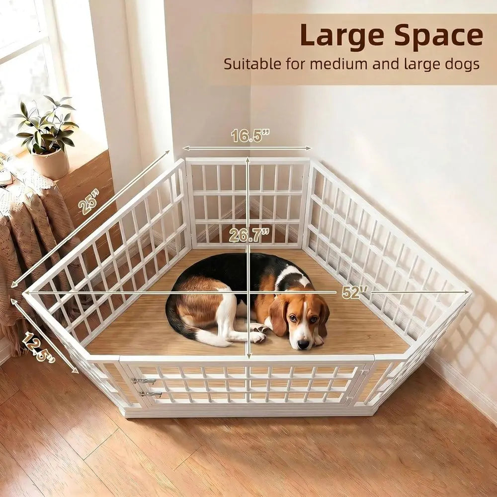 Dog Crate Furniture 52 Inch Wooden Dog Kennel Furniture, End Table Dog Crate or Large Dogs, Indoor Pet Crates Side Table or Dogs