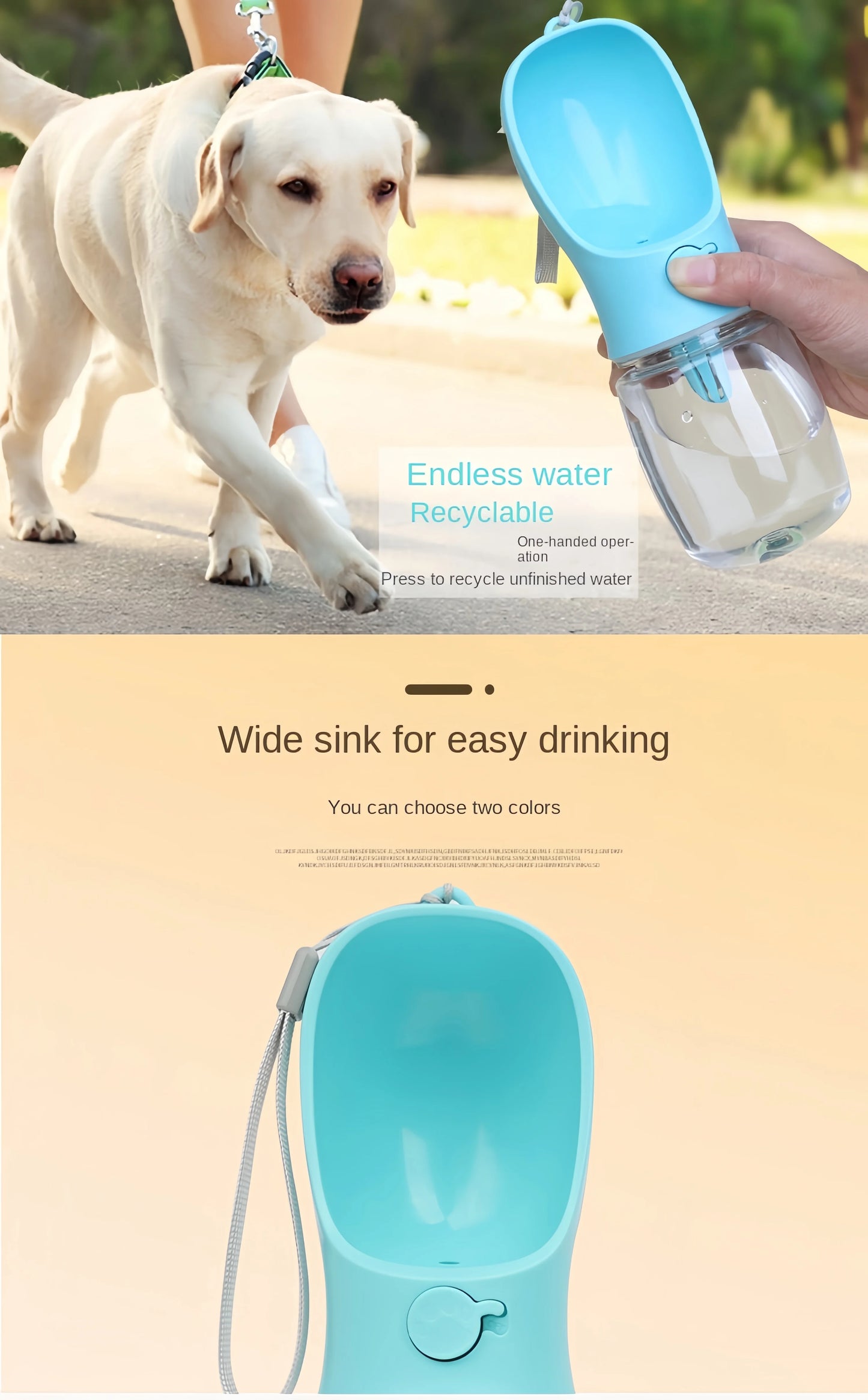 Portable Dog Water Bottle with Storage Food and Water Container for Small Dogs Feeder Bowl Outdoor Travel Supplies