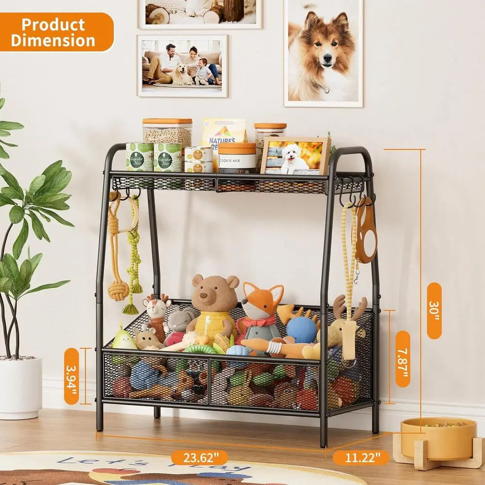 Large Dogs Toy Bin with Storage Organizer, Chew-Resistant Toy Box for Dog Supplies, Pet Toy Box and Storage