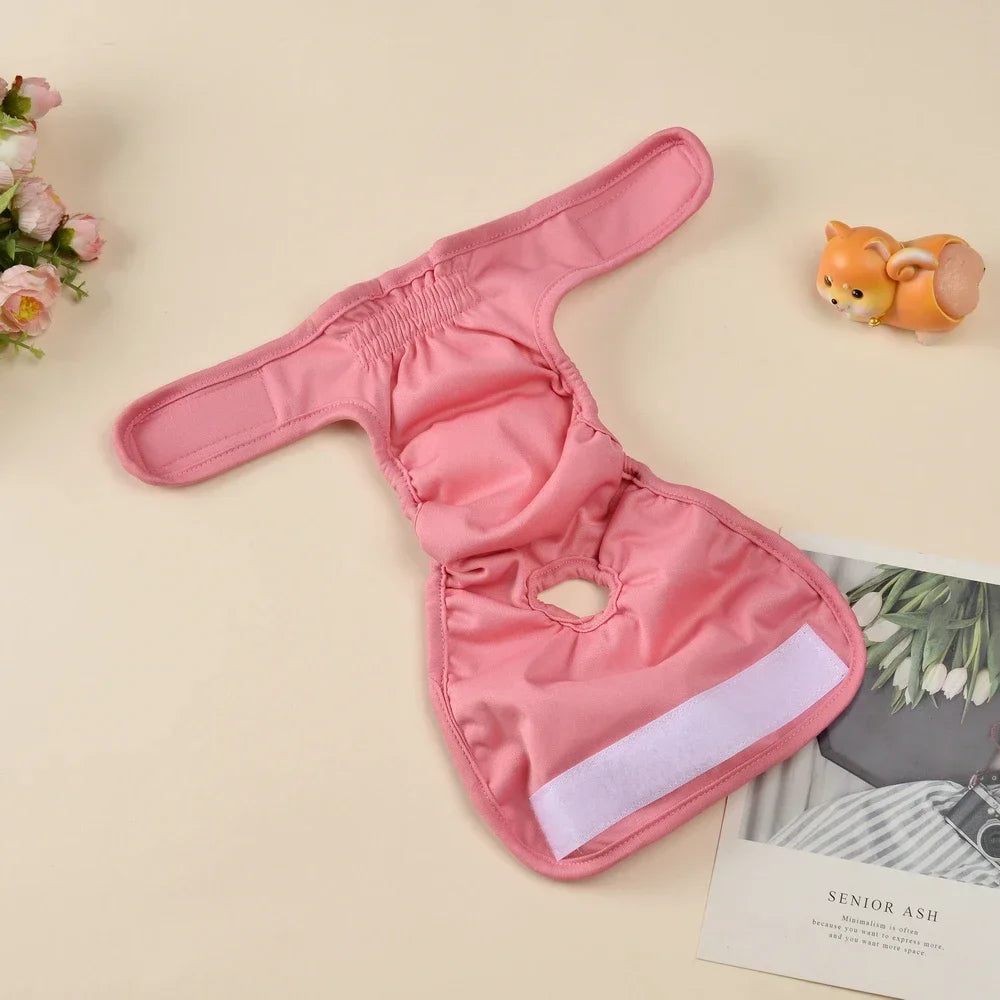 Washable Female Dog Diaper Adjustable Pet Physiological Pant Reusable Leakproof Pets Panties Diapers for Small Medium Large Dogs