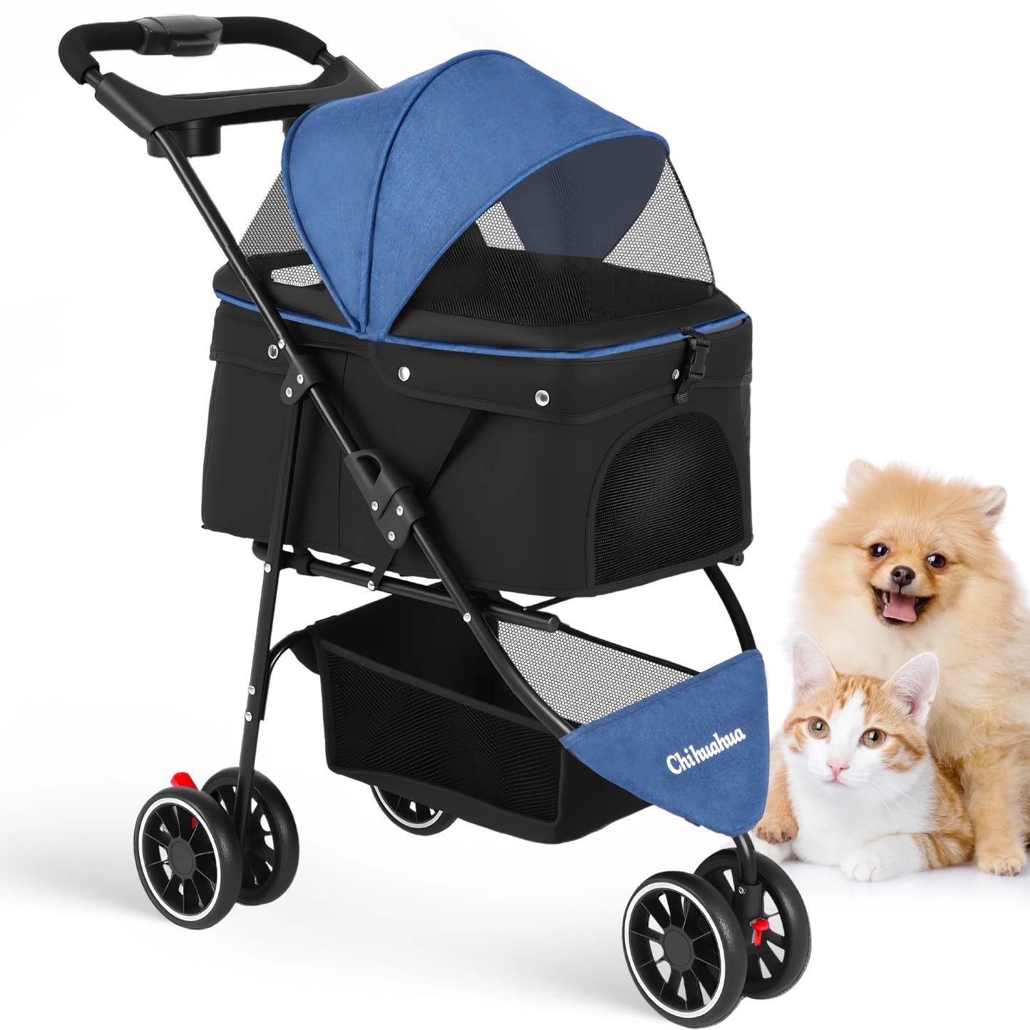 Pet Stroller For Small Dogs, Travel Portable Dog Stroller, Foldable Dog Carrier Strolling