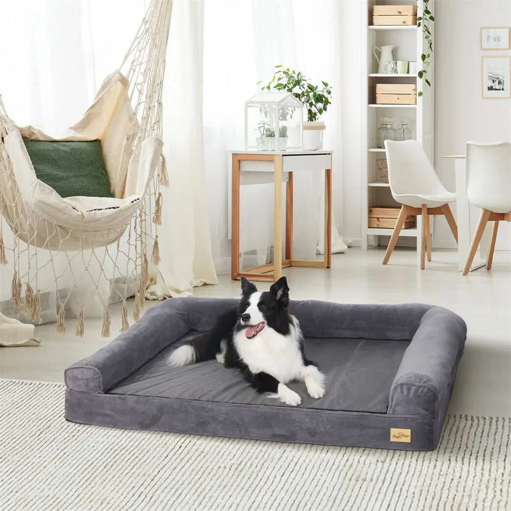 Dog Bed Small, Medium and Large Orthopedic Pet Mattress Couch Sleeping Bed Cushion with Removable Washable Cover Soft Sponge Foam