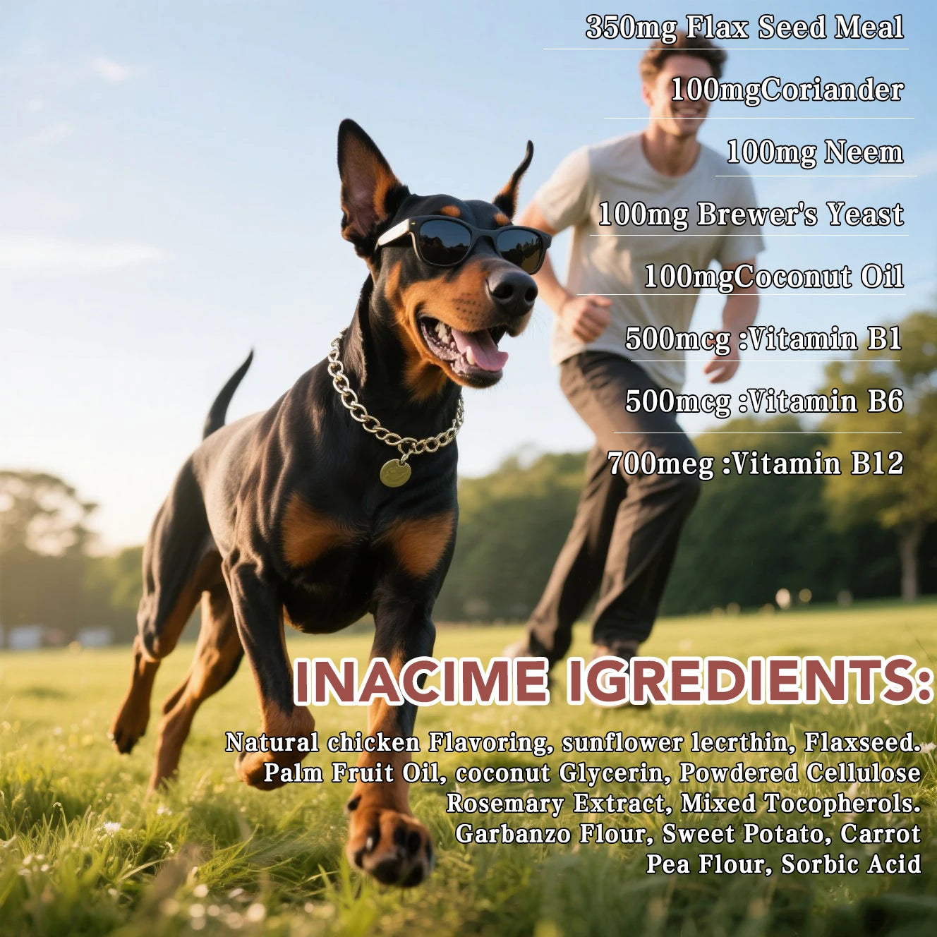 Dogs Chewables, Flea and Tick Prevention for Dogs, Dog Allergy Chews, Dog Itching Skin Relief & Skin Repair, Flea Treatment Dogs