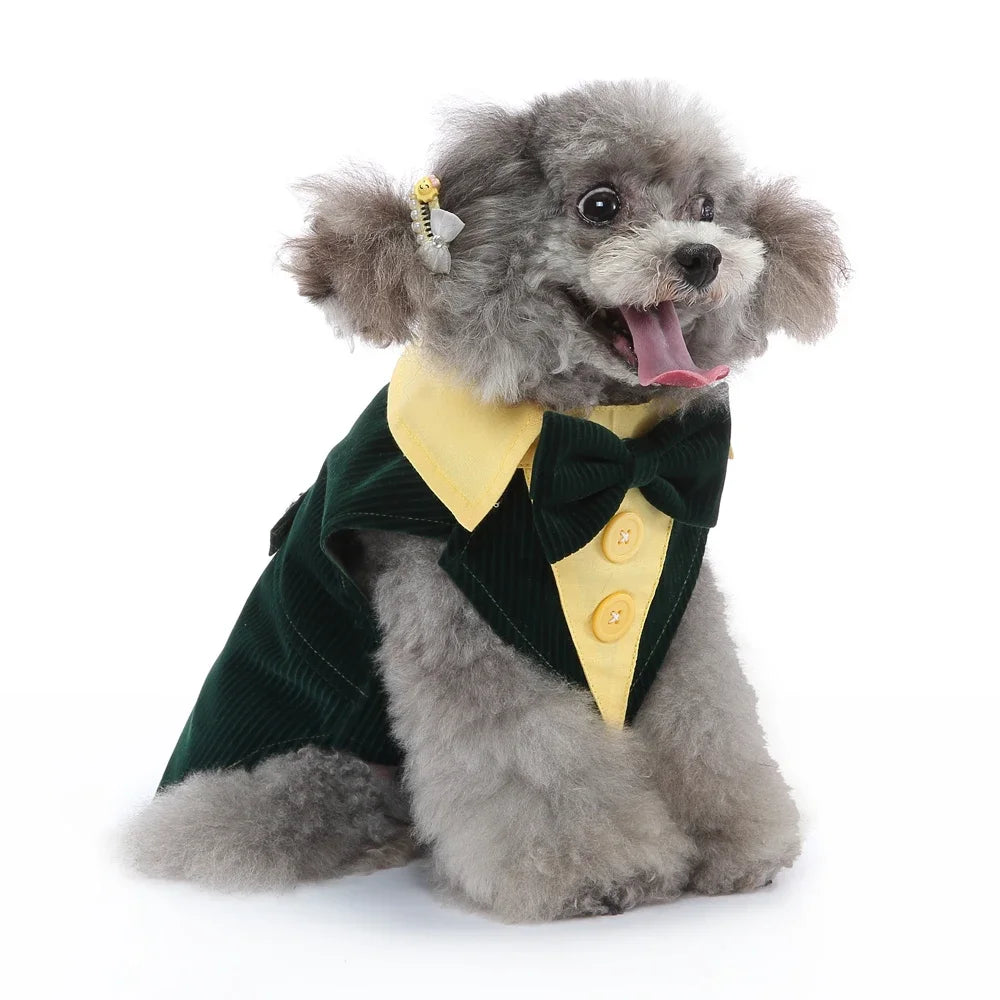 Dog Costume For Small Dogs and Medium Dogs Halloween Apparel Dog Wedding Outfit Clothes Wedding Shirt Clothes Formal Tuxedo