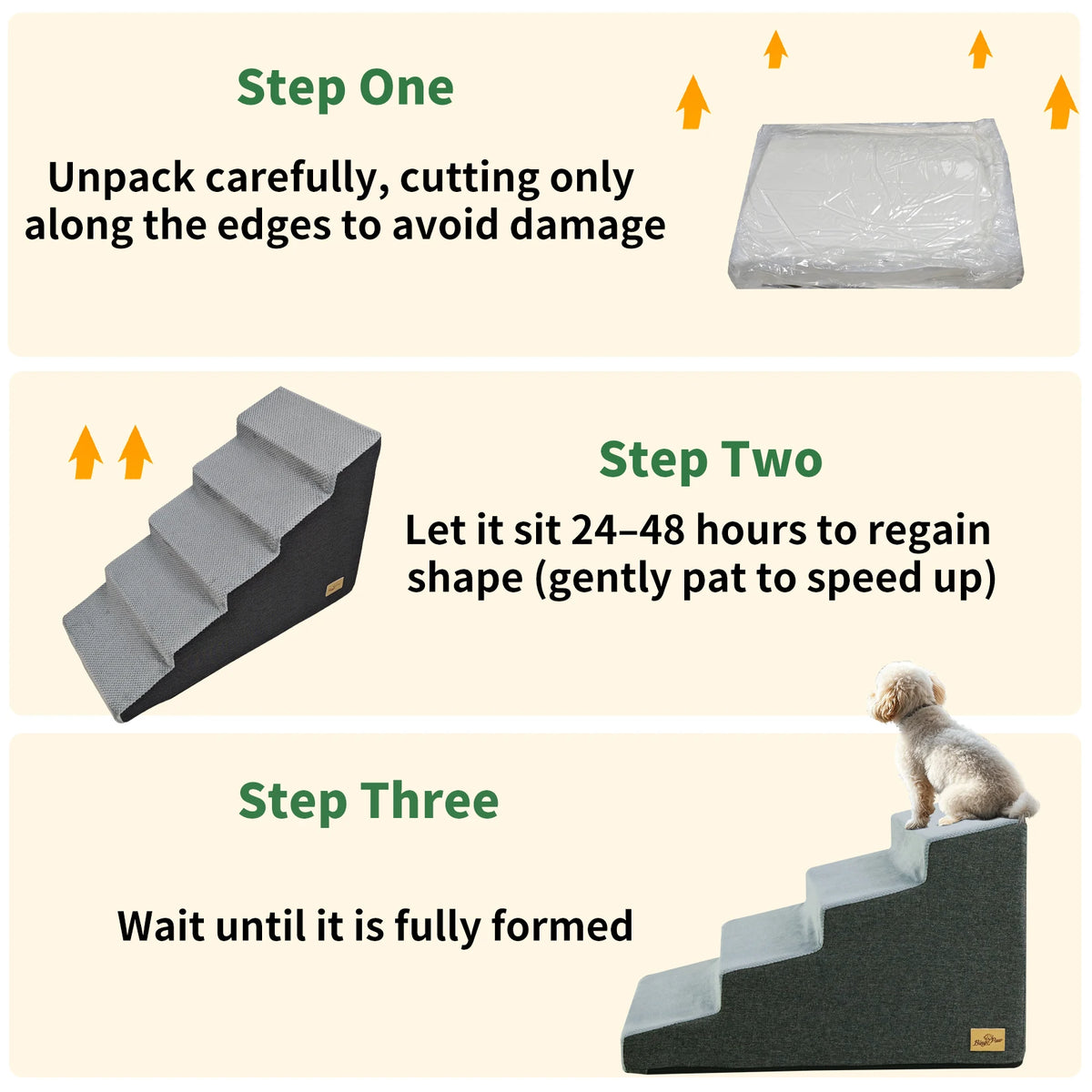 Small Dog Stairs, Ramp, Ladder High-Density Foam Sponge Dogs Sofa Removable and Washable Training Pet Ramp Stairs 3/4/5 Steps