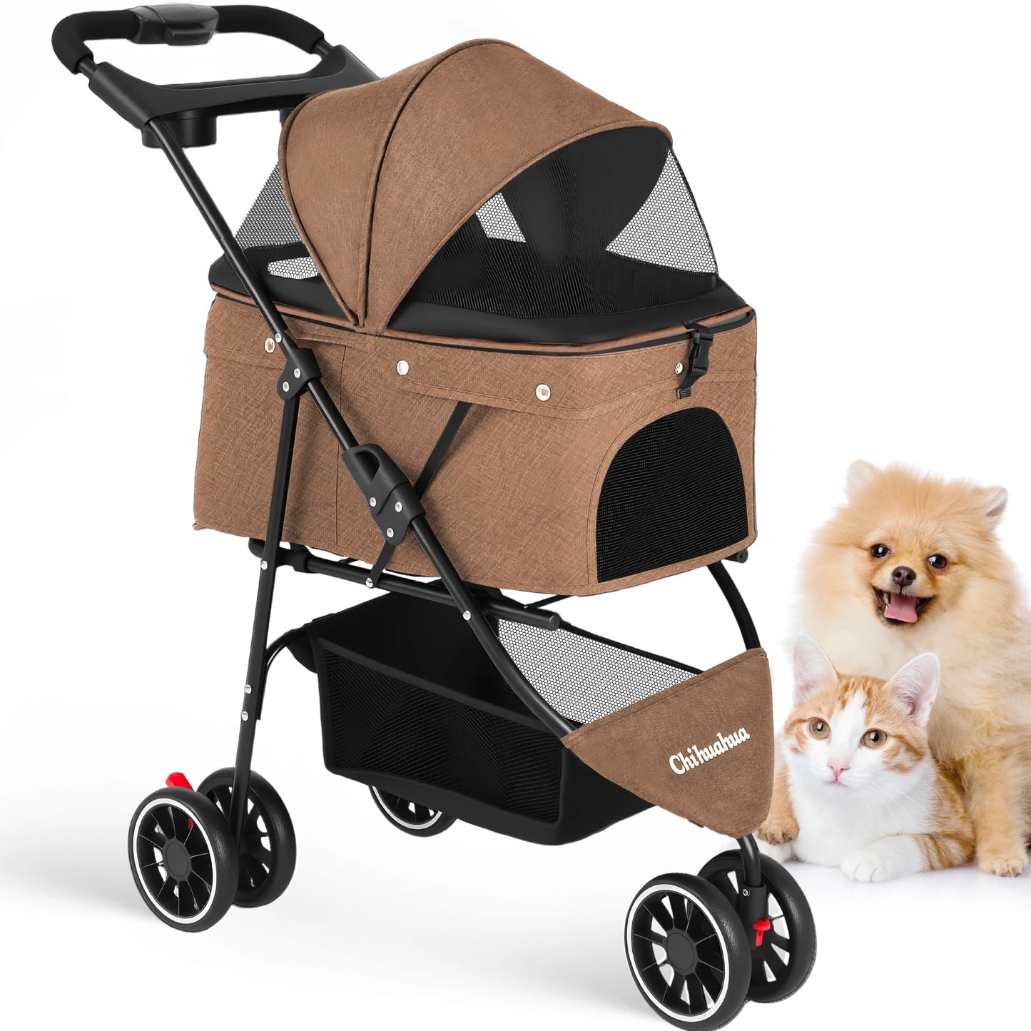 Pet Stroller For Small Dogs, Travel Portable Dog Stroller, Foldable Dog Carrier Strolling