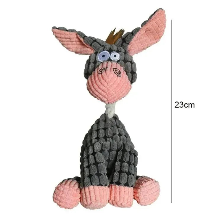 Plush Squeaky Puppy Chew Toys Teething Training Dog Toys for Small Dogs Cute Donkey or Bunny Designs