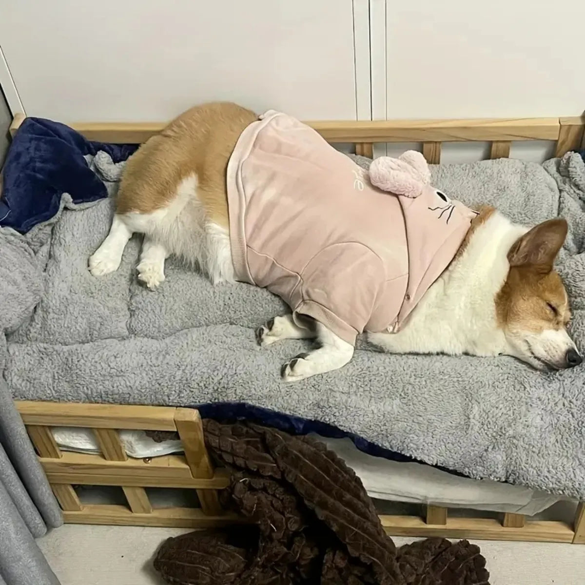 All Season Thickened Plush Dog Bed - Spacious Anti-Slip Pet Sofa for Small and Medium Dogs - Super Soft Washable Polyester