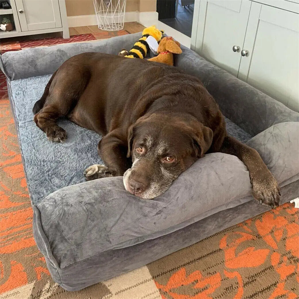 Dog Bed Small, Medium and Large Orthopedic Pet Mattress Couch Sleeping Bed Cushion with Removable Washable Cover Soft Sponge Foam
