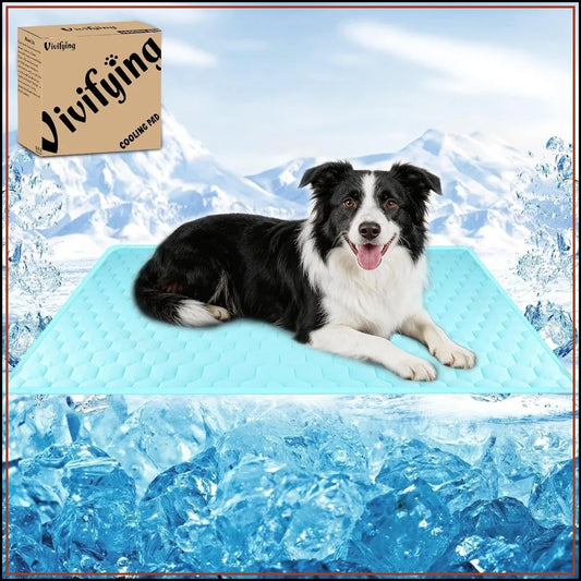 Waterproof Reversible Dog Cooling Mat 40"x30" with Ice Silk, Thick & Durable Summer Blanket for Sofa, Bed, Crate, Car Seat