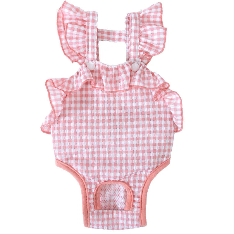 ink Suspender-Style Dog Sanitary Pants - Fashion Diaper Underwear for Small & Medium Girl Dogs