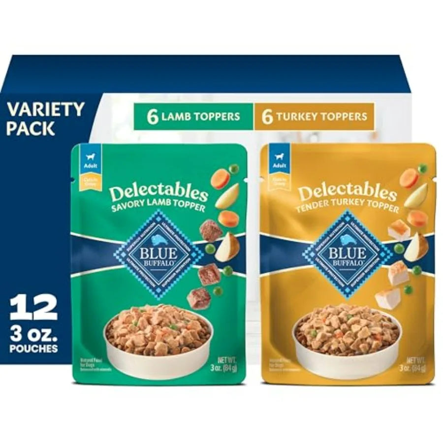 Delectables Variety Pack Natural Wet Dog Food Topper Savory Tender Tender Cuts in Gravy with Natural Ingredients, Vitamins