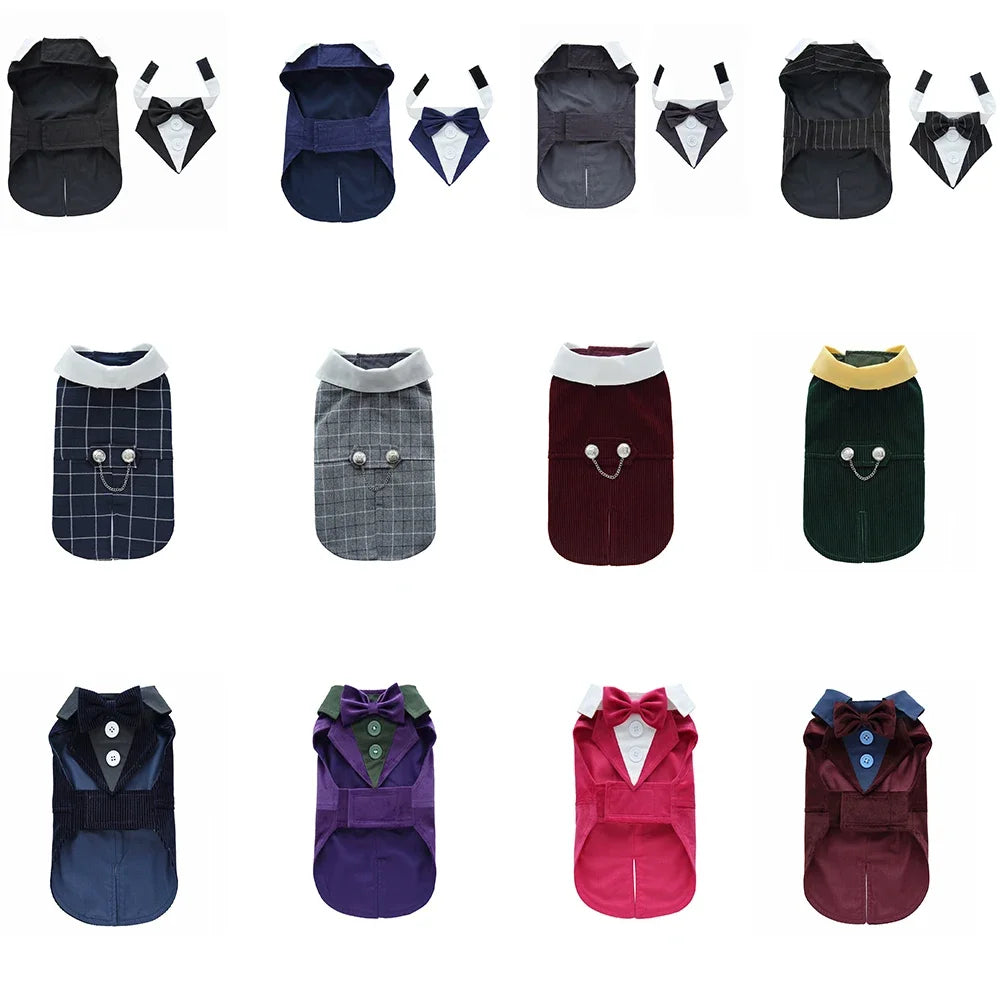 Dog Costume For Small Dogs and Medium Dogs Halloween Apparel Dog Wedding Outfit Clothes Wedding Shirt Clothes Formal Tuxedo