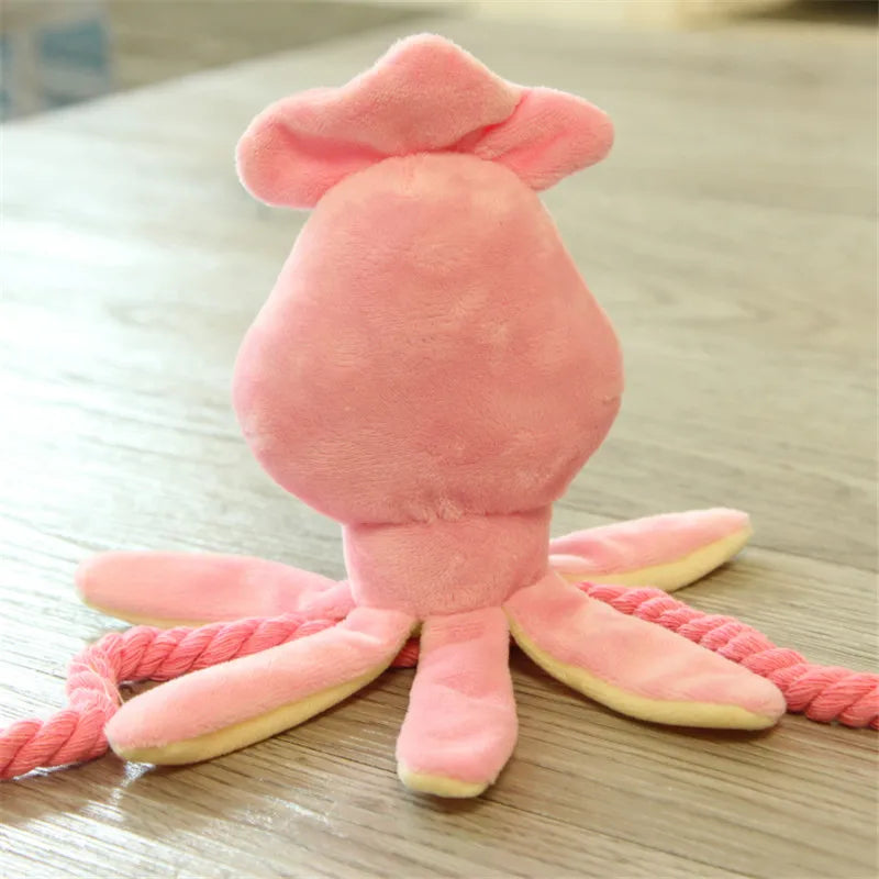 Plush Flamingo Pet Squeaky Toys for Small Dogs Clean Teeth Puppy Dog Chew Toy Squeak Pets Accessories Dog Supplies Octopus Chick