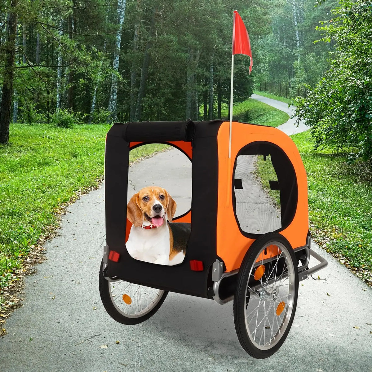 Large Dog Bike Trailer 88Lbs Capacity Pet Bicycle Carrier Foldable Oxford Fabric Universal Coupler with Quick Release Wheels