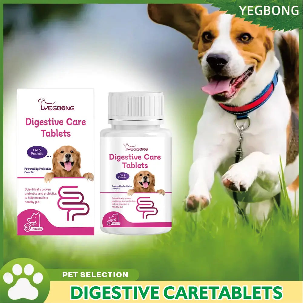 Pet Probiotic Chewable Tablets for Dogs Digestive Health Gut Flora Immune Support Diarrhea Relief Prebiotics Digestive Enzymes Chicken Flavor Daily Supplement for Puppy Sensitive Stomach Safe Natural Effective