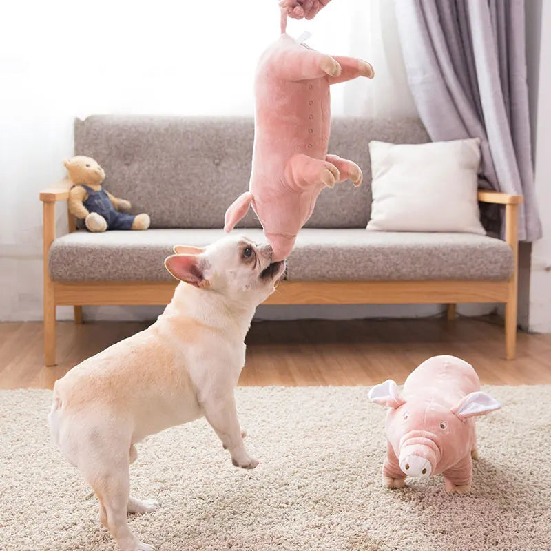 Plush Pig Soothing Sleeping Toys for Small Dogs French Bulldog Bite Molar Venting Supplies Puppy Dog Playing Toy