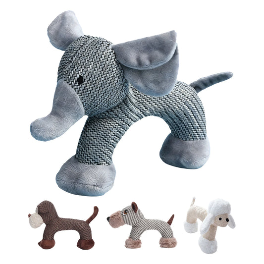Interactive Squeak Puppy Toy Wear Resist Cute Animal Shape Plush Linen Toy Dogs Accompanying Puppy Doll for Small Large Dogs