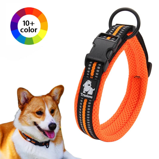 Dog Walking Collar Comfort Padded with Buckle Nylon Traveling Collar Tactical Dog Supplies 11 Colors Size XXS-XXXL