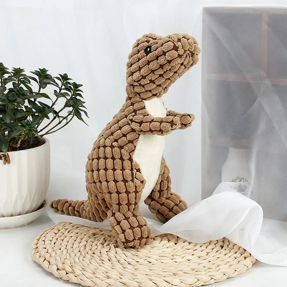 Interactive Chewy Plush Animal and Dinosaur Shaped Toys for Small Dogs