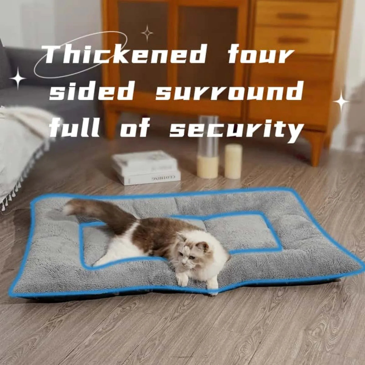All Season Thickened Plush Dog Bed - Spacious Anti-Slip Pet Sofa for Small and Medium Dogs - Super Soft Washable Polyester