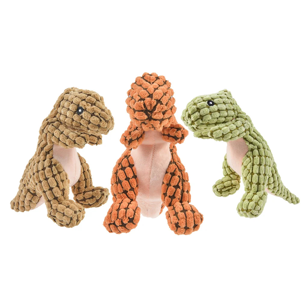 Interactive Chewy Plush Animal and Dinosaur Shaped Toys for Small Dogs