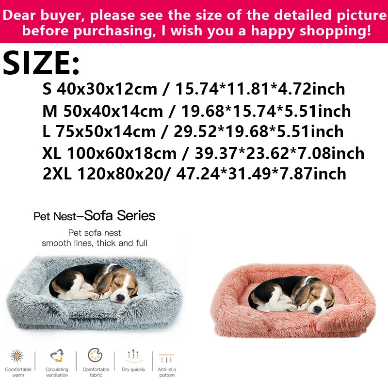 Thickened Orthopedic Dog Bed for Small to Large Dogs - Egg Sponge, Easy to Remove and Wash Plush Cover, Durable Pet Bed