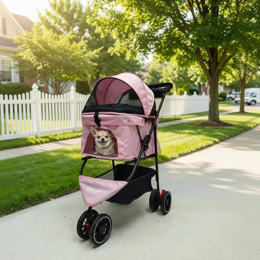 Pet Stroller For Small Dogs, Travel Portable Dog Stroller, Foldable Dog Carrier Strolling
