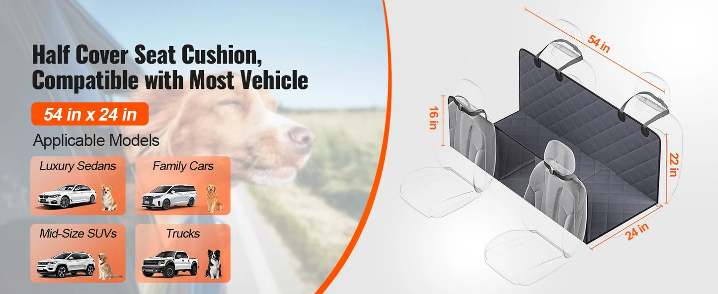 Back Seat Extender for Dogs Dog Hammock for Car Back seat Waterproof Hard Bottom Dog Car Seat Cover for Back Seat