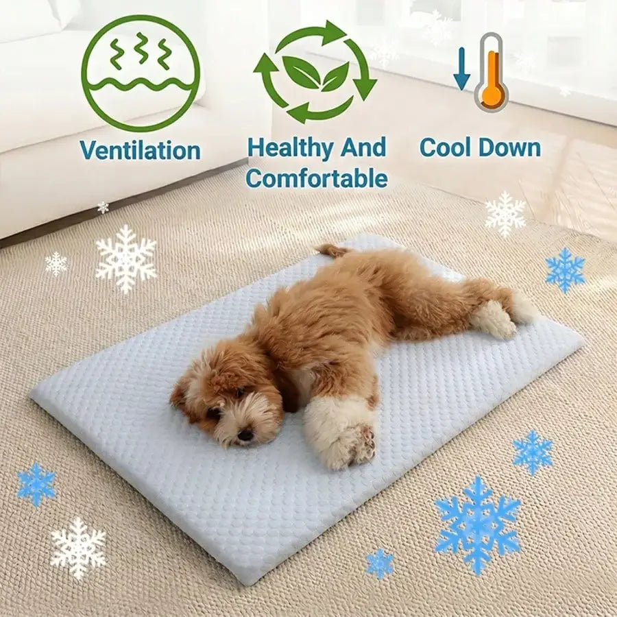 Sponge Cooling Dog Bed, Thick Padding Comfortable Cool Breathable Dog Nest, Non-Slip And Washable Cooling Small Dog Bed, Suitable For All Seasons