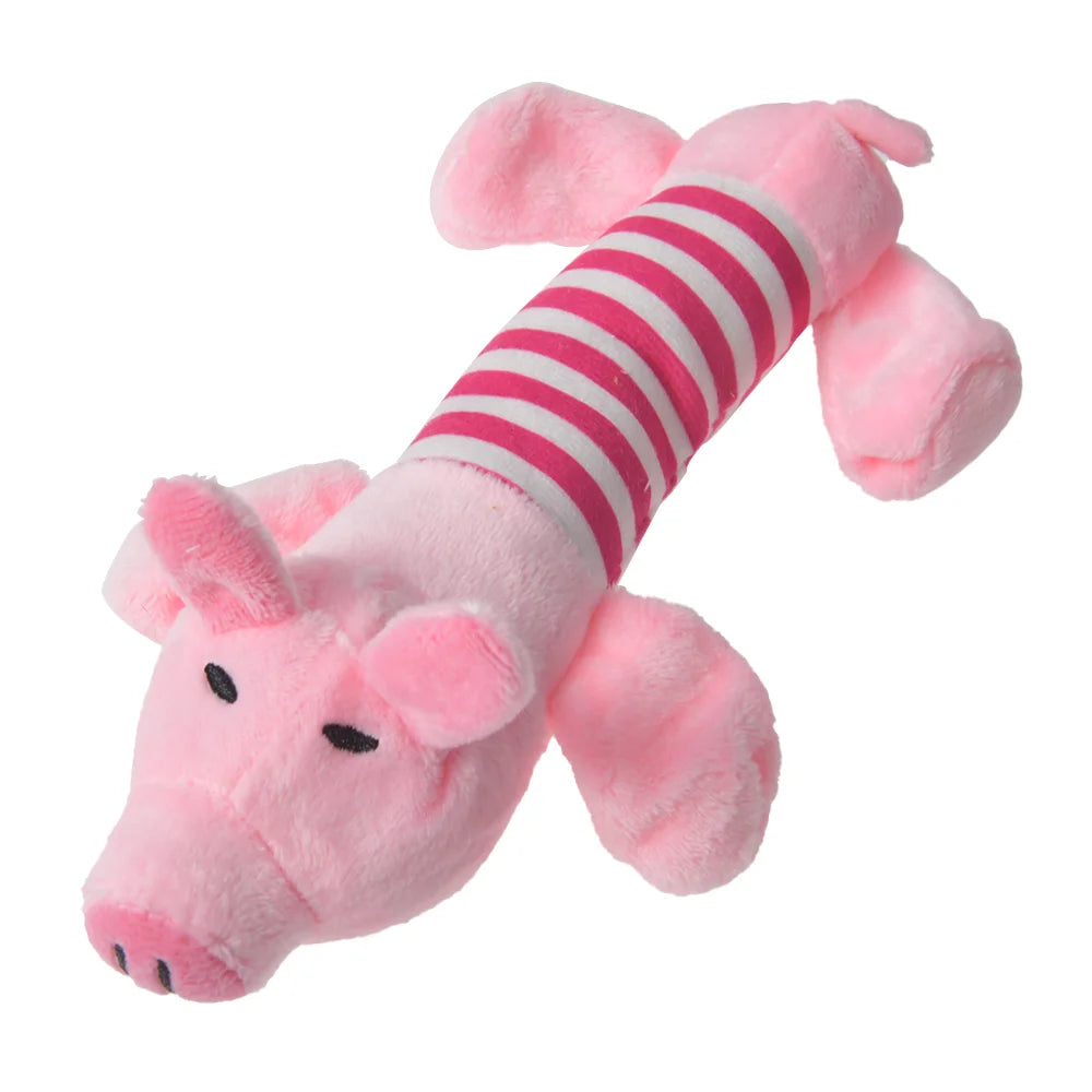 Interactive Chewy Plush Animal and Dinosaur Shaped Toys for Small Dogs