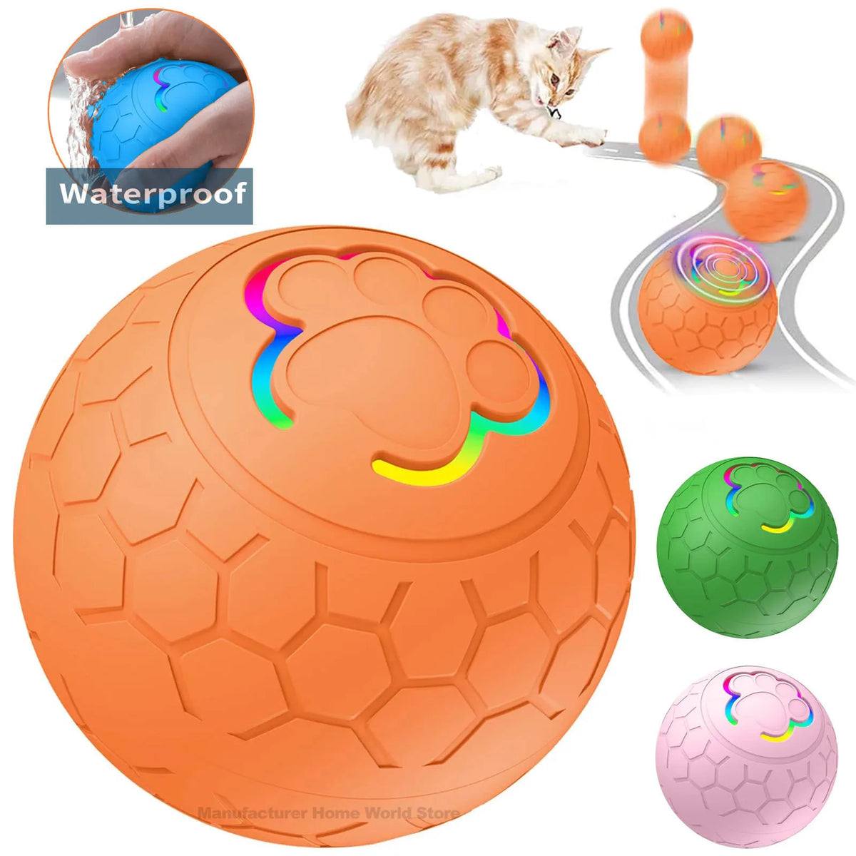 Smart Interactive Dog Toy Ball Electronic Pet Toy Ball Automatic Bouncing Rolling Toy Ball With Lights Puppy Product