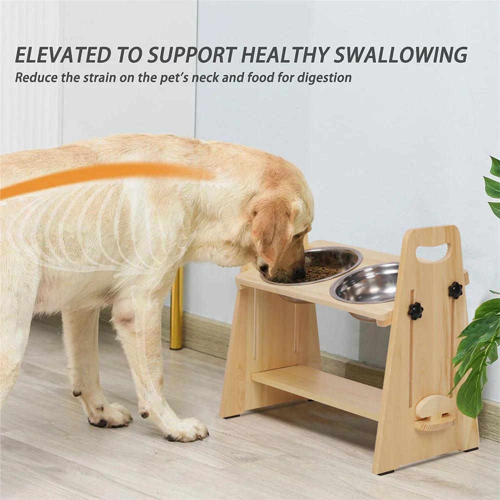 Height Adjustable Elevated Dog Bowls Tall Raised Feeder Stand Dog Food Water Bowl Feeder Station for Small, Medium and Large Dogs