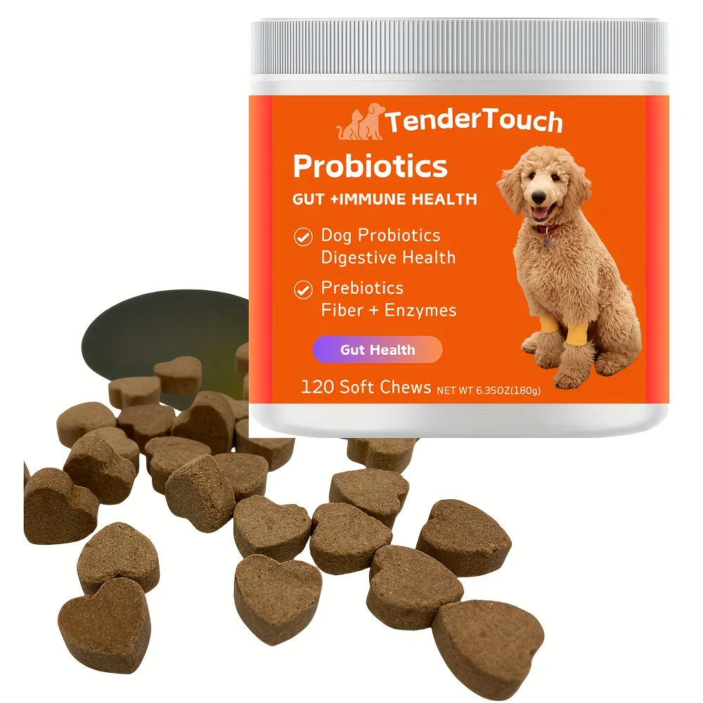120 Chews - （1 Pack x 180g/6.35oz)  180g/6.35oz - Probiotics for Dogs, Dog Probiotics for Digestive Support