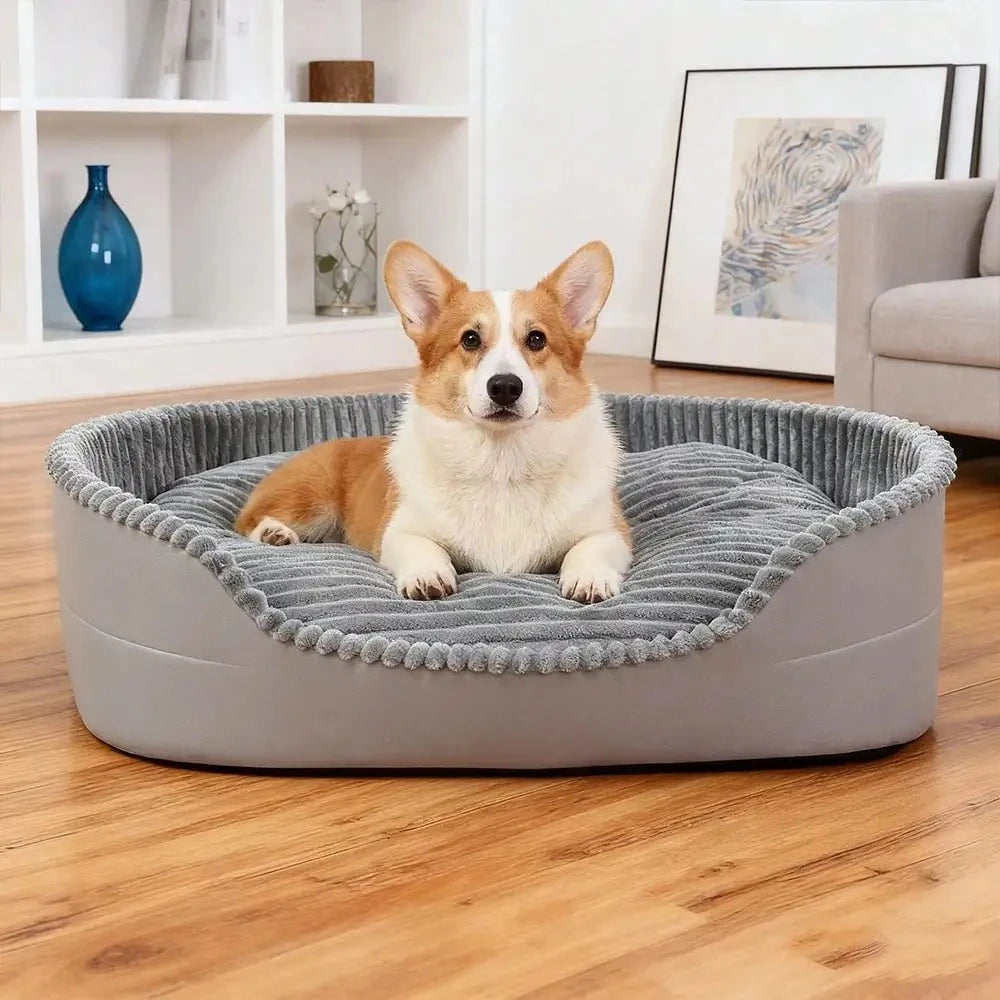 Machine-Washable Soft & Cozy Pet Bed – All-Season Dog & Cat House With Warm Mat | Plush Comfort, Great For Any Season, For Small/Medium/Large Pets, Indoor Outdoor Use