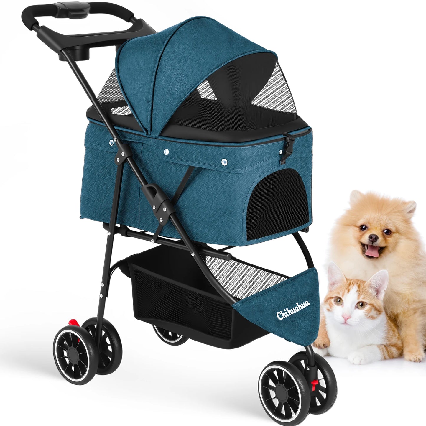 Pet Stroller For Small Dogs, Travel Portable Dog Stroller, Foldable Dog Carrier Strolling