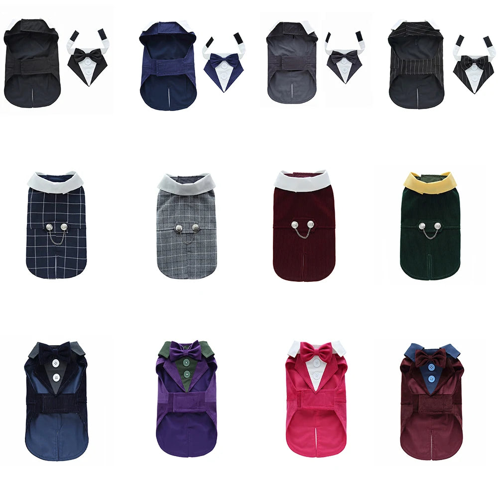 Dog Costume For Small Dogs and Medium Dogs Halloween Apparel Dog Wedding Outfit Clothes Wedding Shirt Clothes Formal Tuxedo