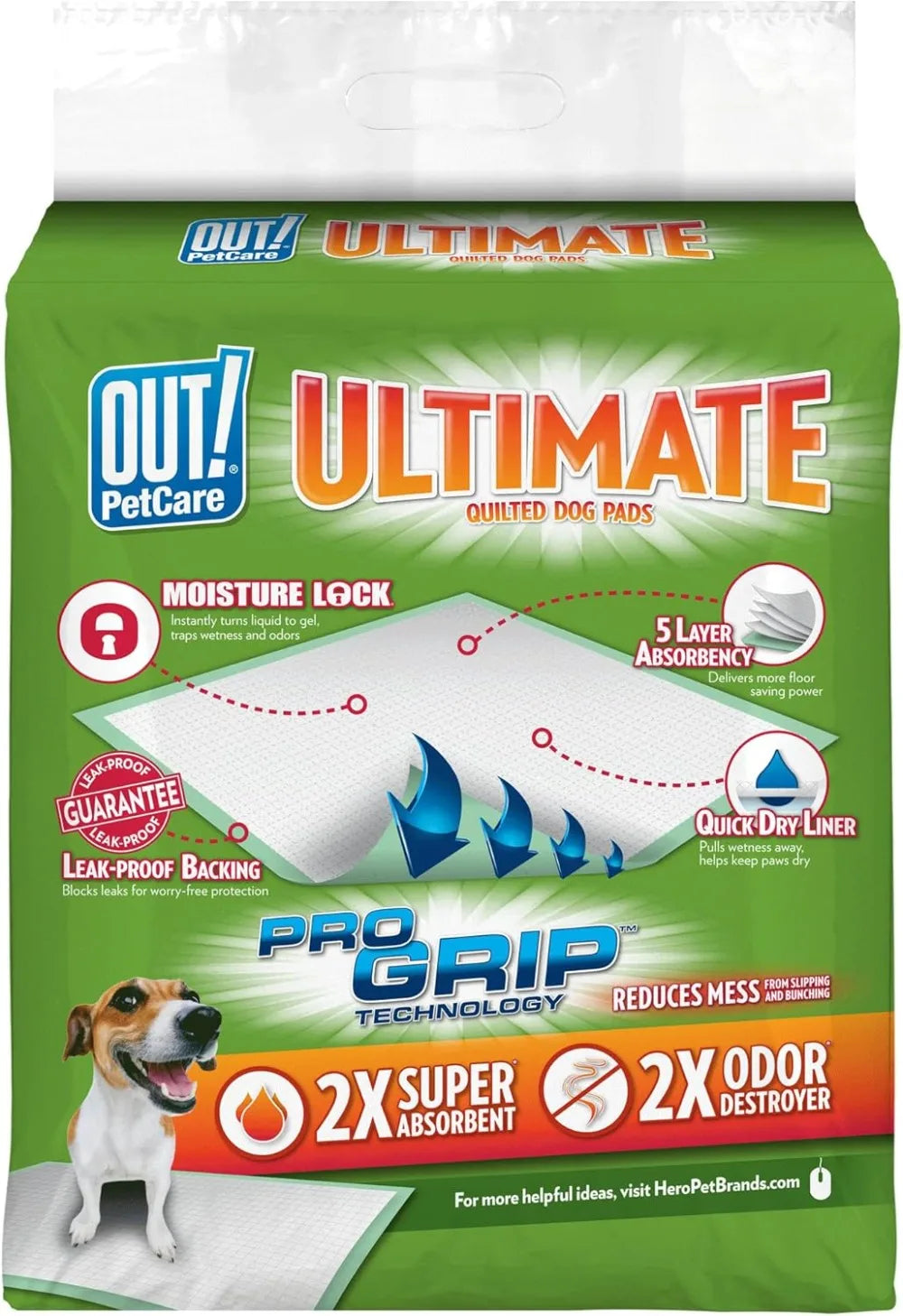 Large Disposable Dog Pee Pads, 21x21, 50 Count, Leak Proof Quilted Training Pads with Pro-Grip, Fast Drying, Non Slip, Indoor Pet Potty Supplies