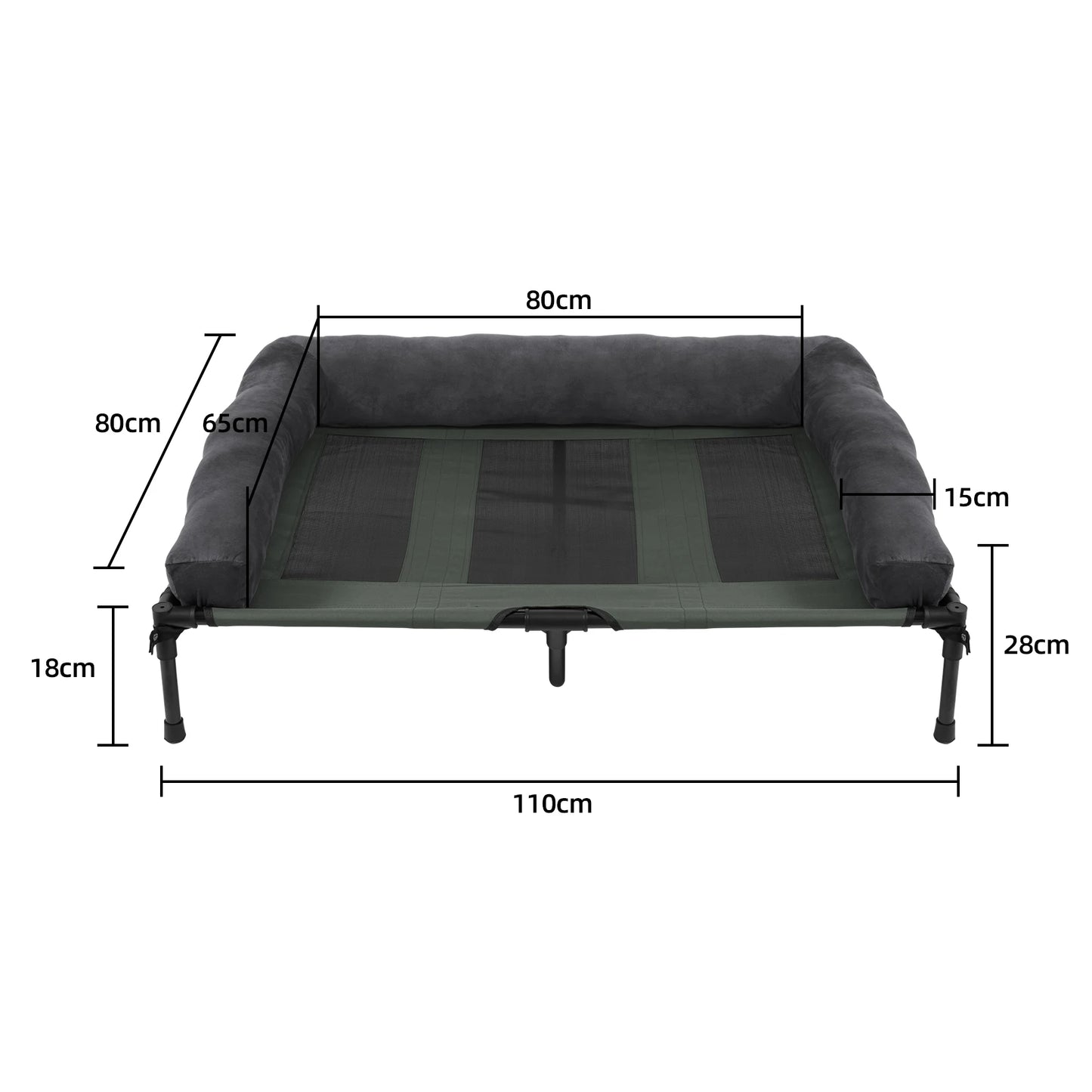 Dog Bed for Dogs Indoor Outdoor Elevated Pet Lounger Bed with Detachable Plush Bolster Cooling  Summer L XL 2XL