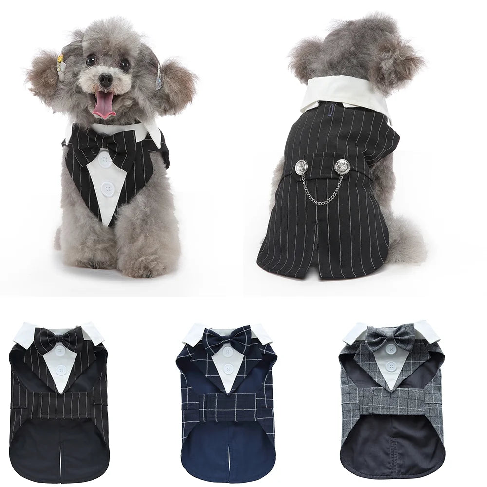 Dog Costume For Small Dogs and Medium Dogs Halloween Apparel Dog Wedding Outfit Clothes Wedding Shirt Clothes Formal Tuxedo
