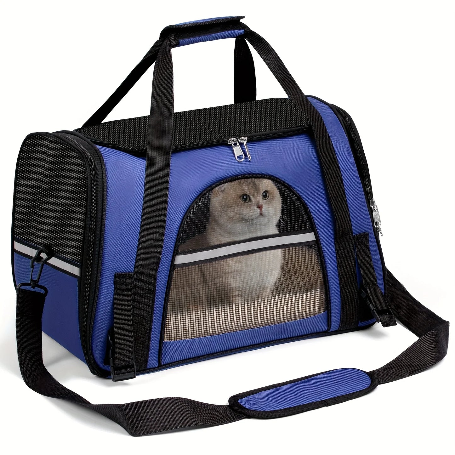 Carriers for Small Dogs and Cats, Secure Zipper Anti-Escape Pet Carrier Backpack | Spacious Ventilated Foldable Cat/Dog Travel Bag | Car & Airline Approved Collapsible Cage with Breathable Design