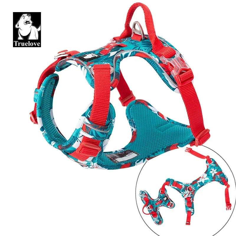 Dog Harness Camouflage Reflective Nylon Special Edition and Upgrade Version Easy to Adjust TLH5653, Explosion-proof Harness