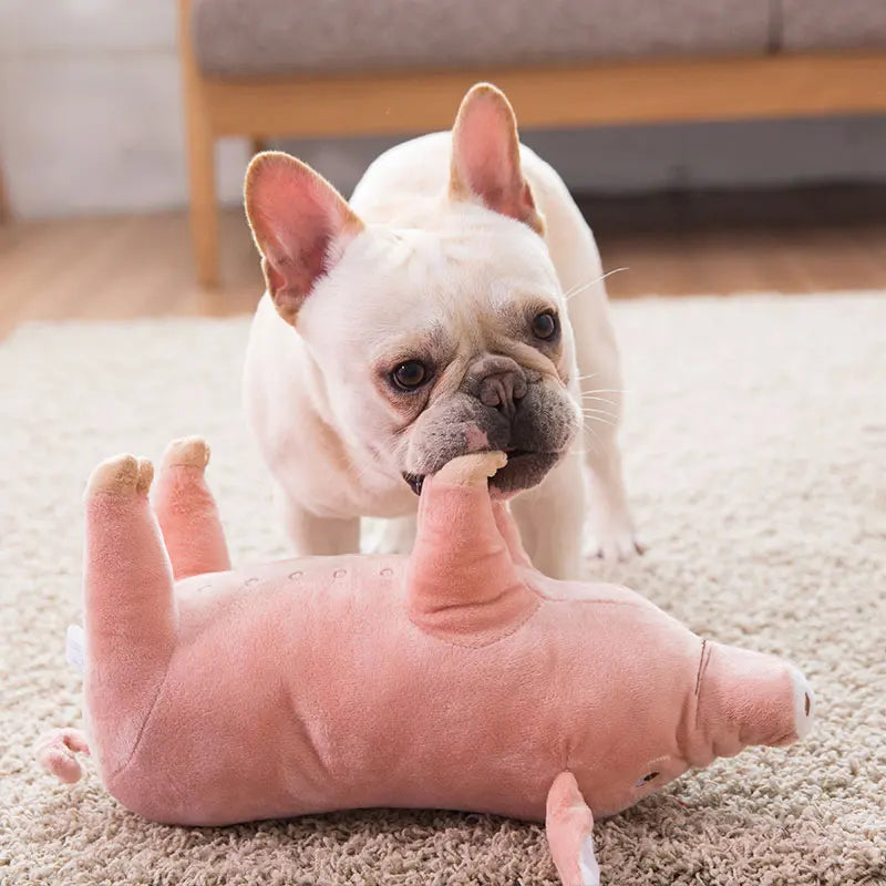 Plush Pig Soothing Sleeping Toys for Small Dogs French Bulldog Bite Molar Venting Supplies Puppy Dog Playing Toy