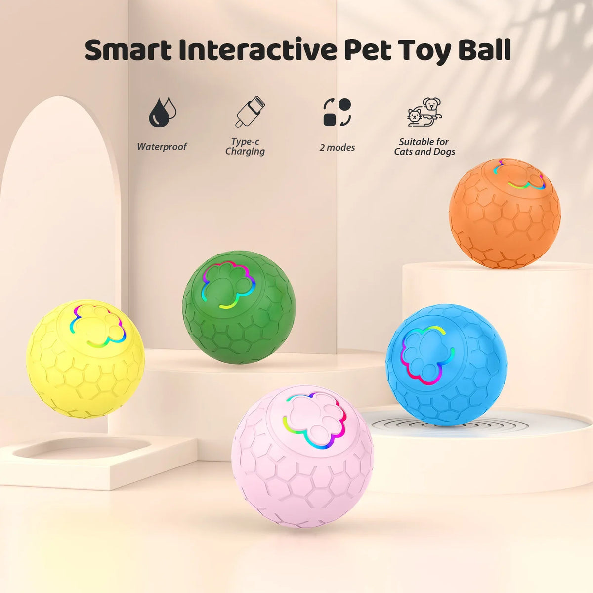 Smart Interactive Dog Toy Ball Electronic Pet Toy Ball Automatic Bouncing Rolling Toy Ball With Lights Puppy Product