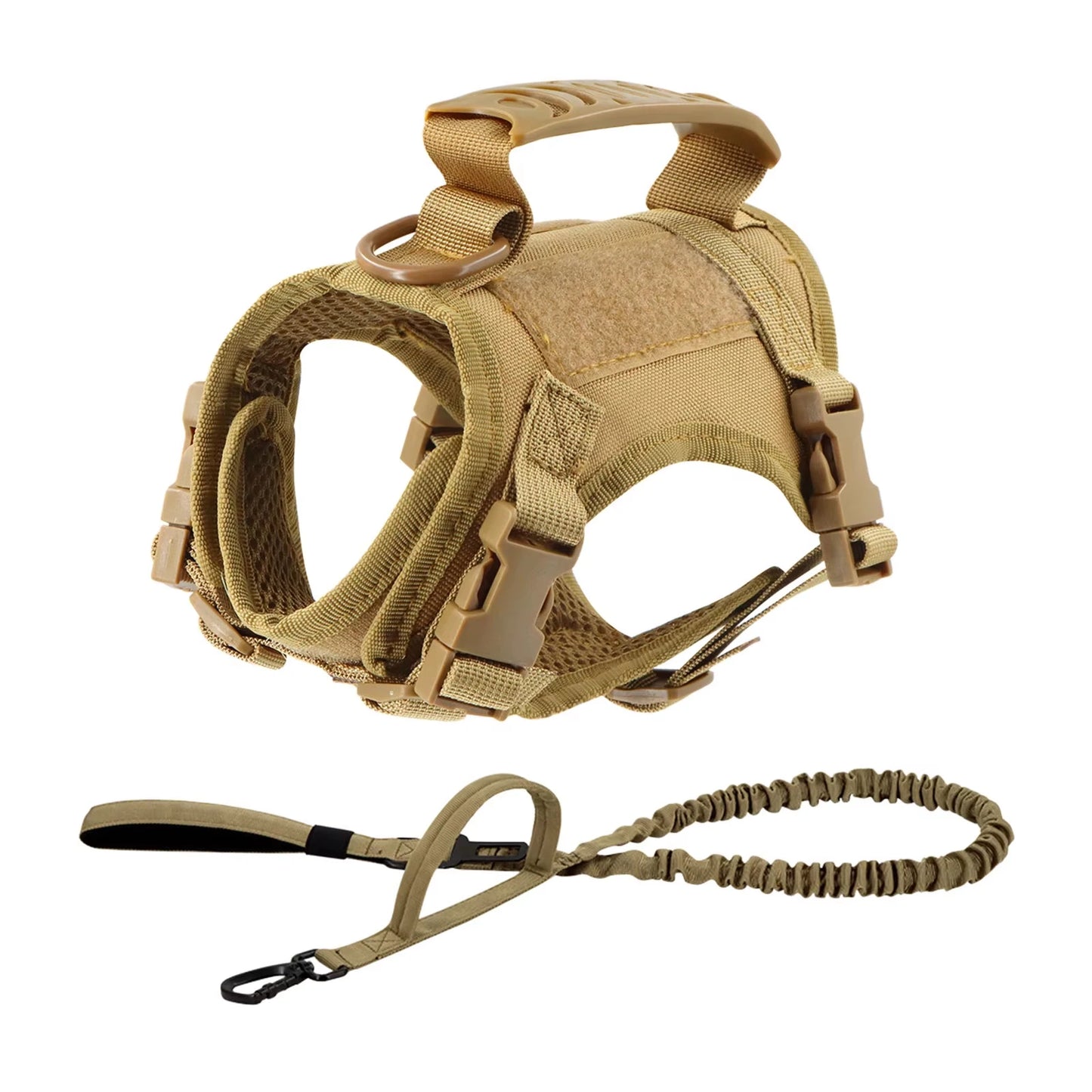 Tactical Puppy Harness Leash Set For Small Dogs, Adjustable Harnesses Vest For Training Walking Military Dog Accessories