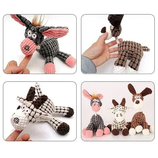 Plush Squeaky Puppy Chew Toys Teething Training Dog Toys for Small Dogs Cute Donkey or Bunny Designs