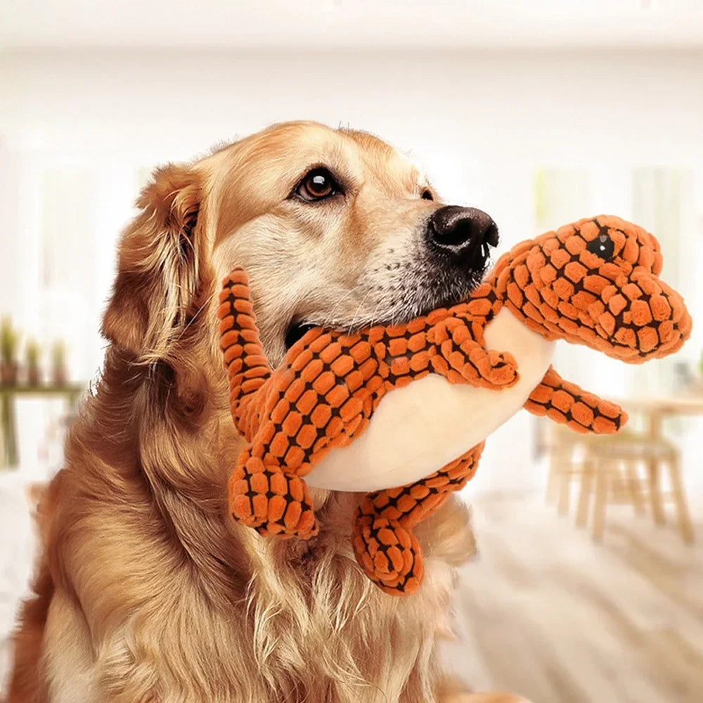 Interactive Chewy Plush Animal and Dinosaur Shaped Toys for Small Dogs